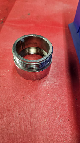 Clearance - Tank Fill Adapter, 2.5" Female NPT x 2.5" Male NH, Chrome, Red Head Brass