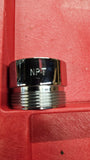 Clearance - Tank Fill Adapter, 1.5" Female NPT x 1.5" Male NH, Chrome, Red Head Brass